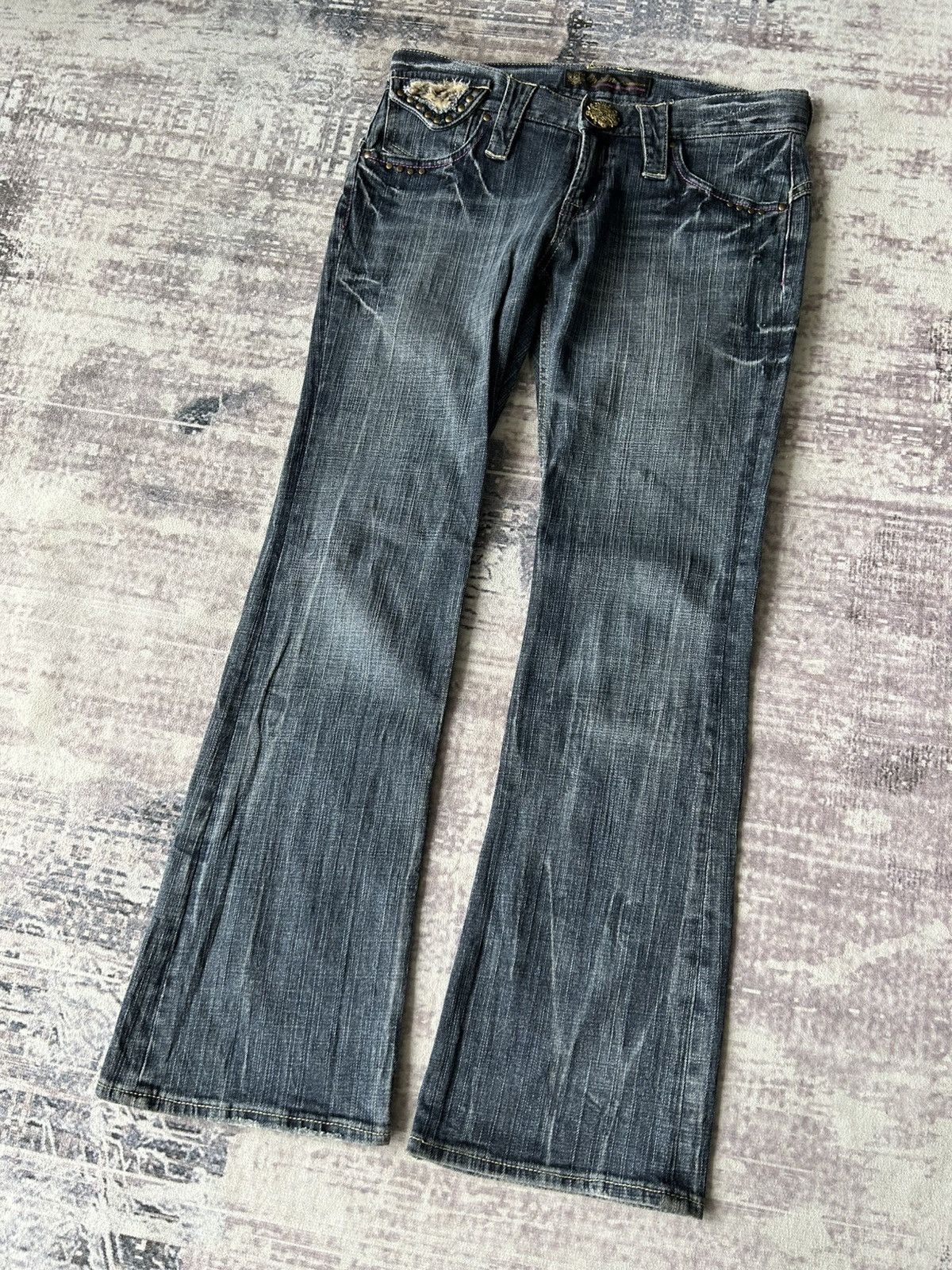 Japanese Brand Oririn Rabbit Flared Jeans Size 32" / US 10 / IT 46 - 3 Thumbnail
