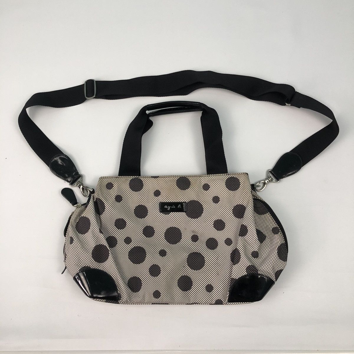 agnes b. AGNES B. POLKADOT TWO WAY HANDBAG CROSSBODY Size ONE SIZE - 1 Thumbnail