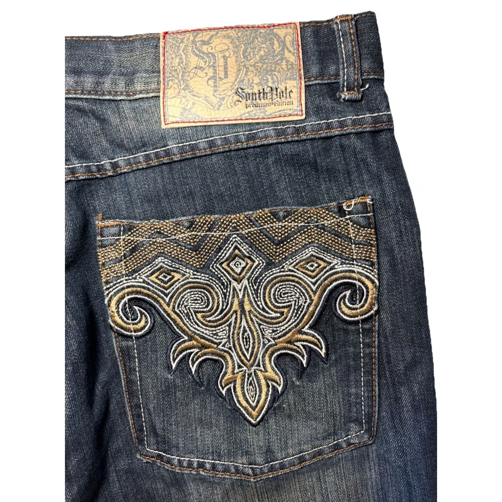 VINTAGE SouthPole Jeans Adult 36 x 30 Faded Blue Baggy Skate 