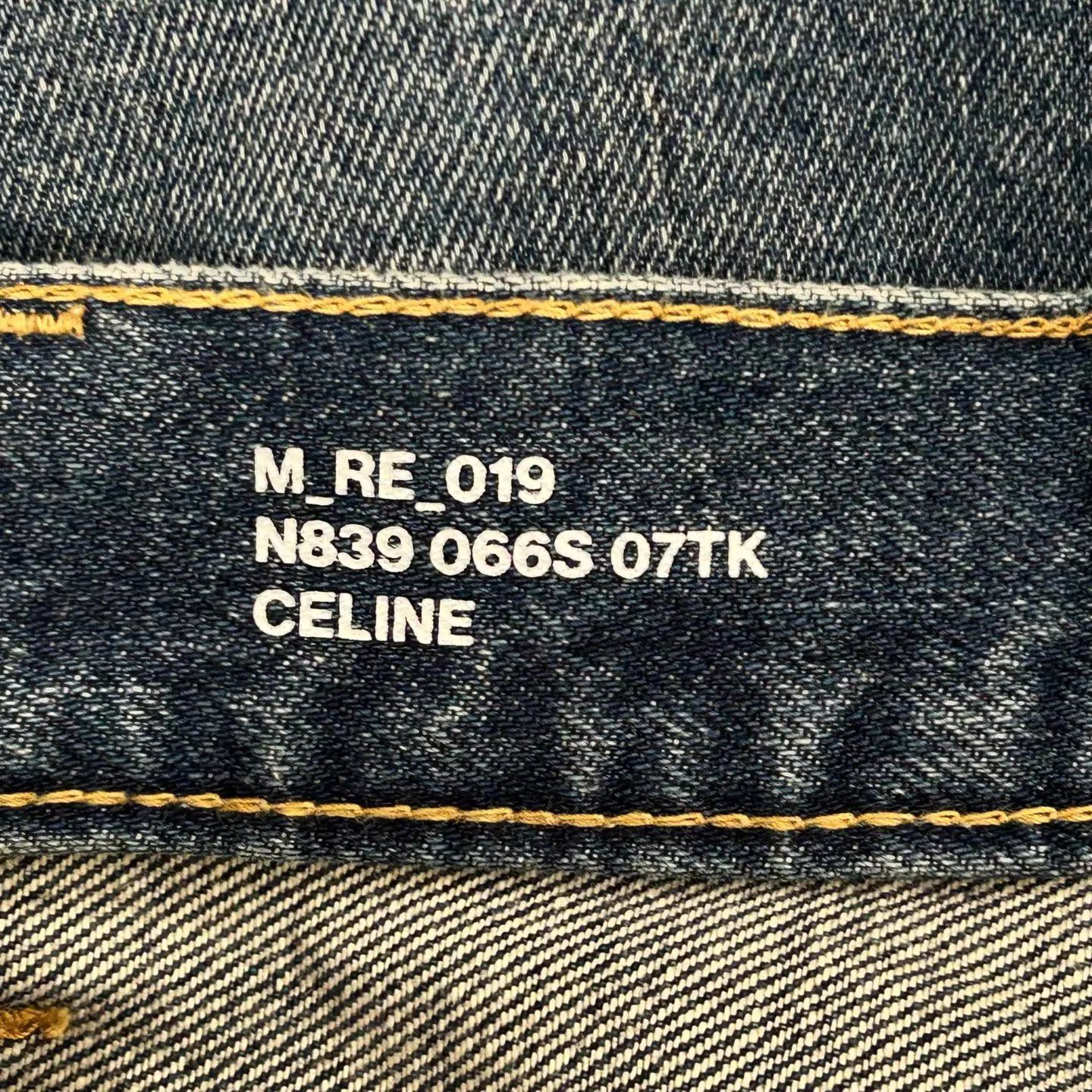 Celine CELINE Distressed Washed Flared Jeans Zipper Pocket Navy Size 24" / US 00 / IT 34 - 3 Thumbnail