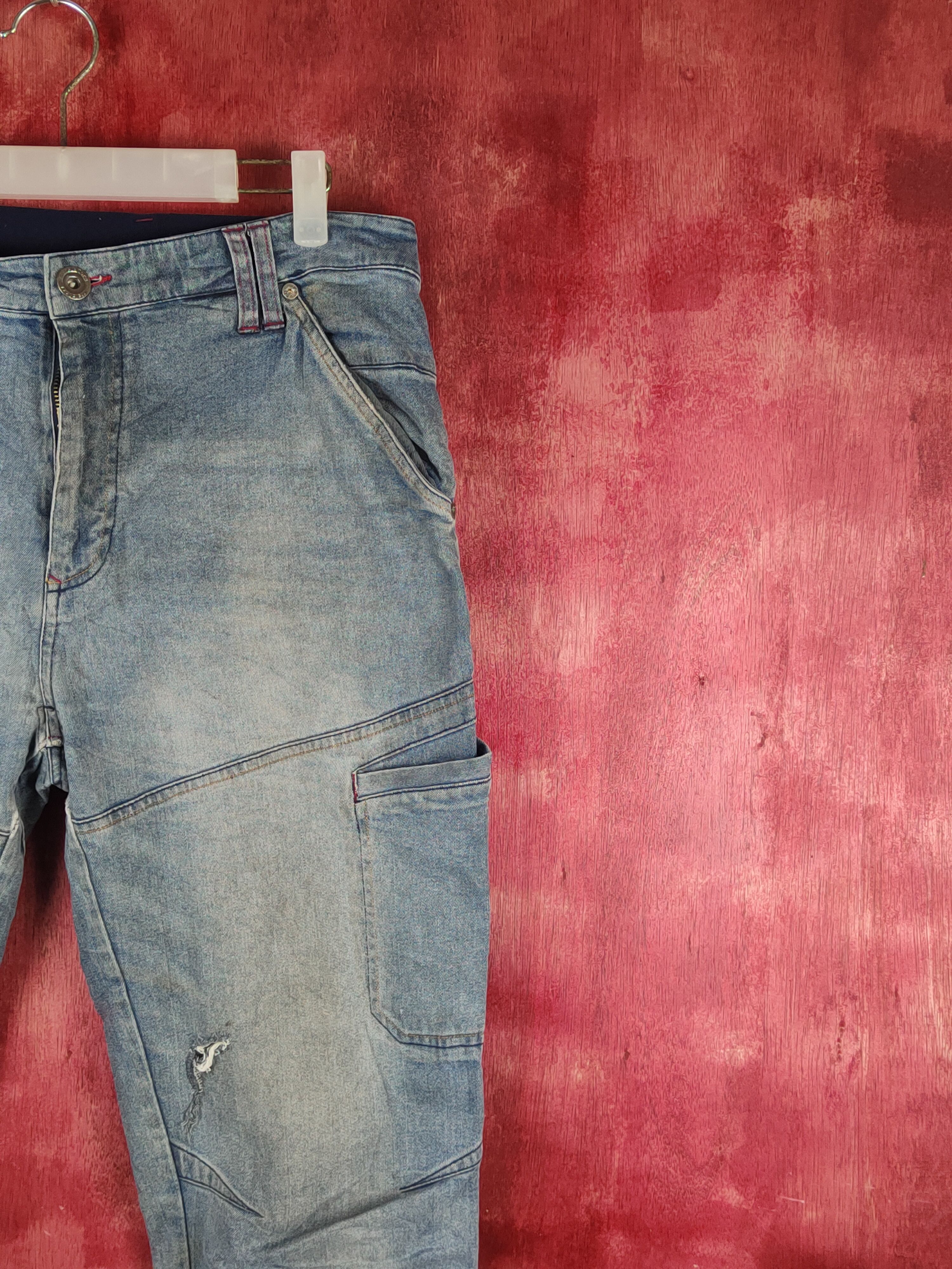 Japanese Brand FieldCore Dark Blue Faded Distressed Ripped Jeans #S2366 Size US 34 / EU 50 - 5 Thumbnail