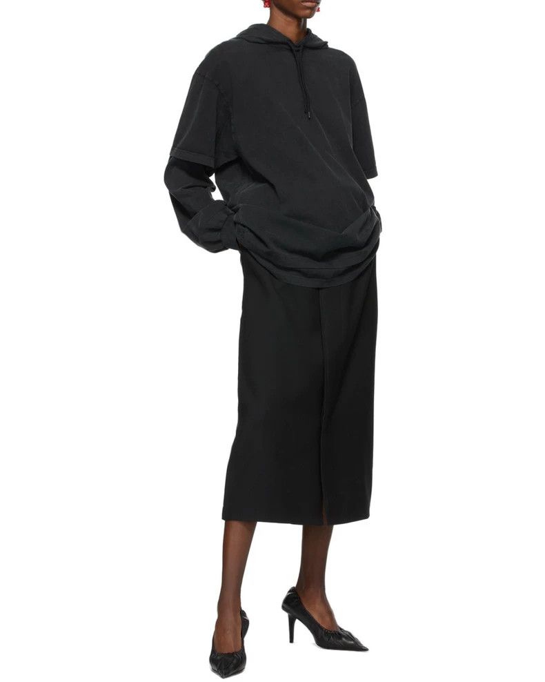 Balenciaga Balenciaga Faux two-piece hooded sweatshirt black water-wa Size US S / EU 44-46 / 1 - 8 Thumbnail