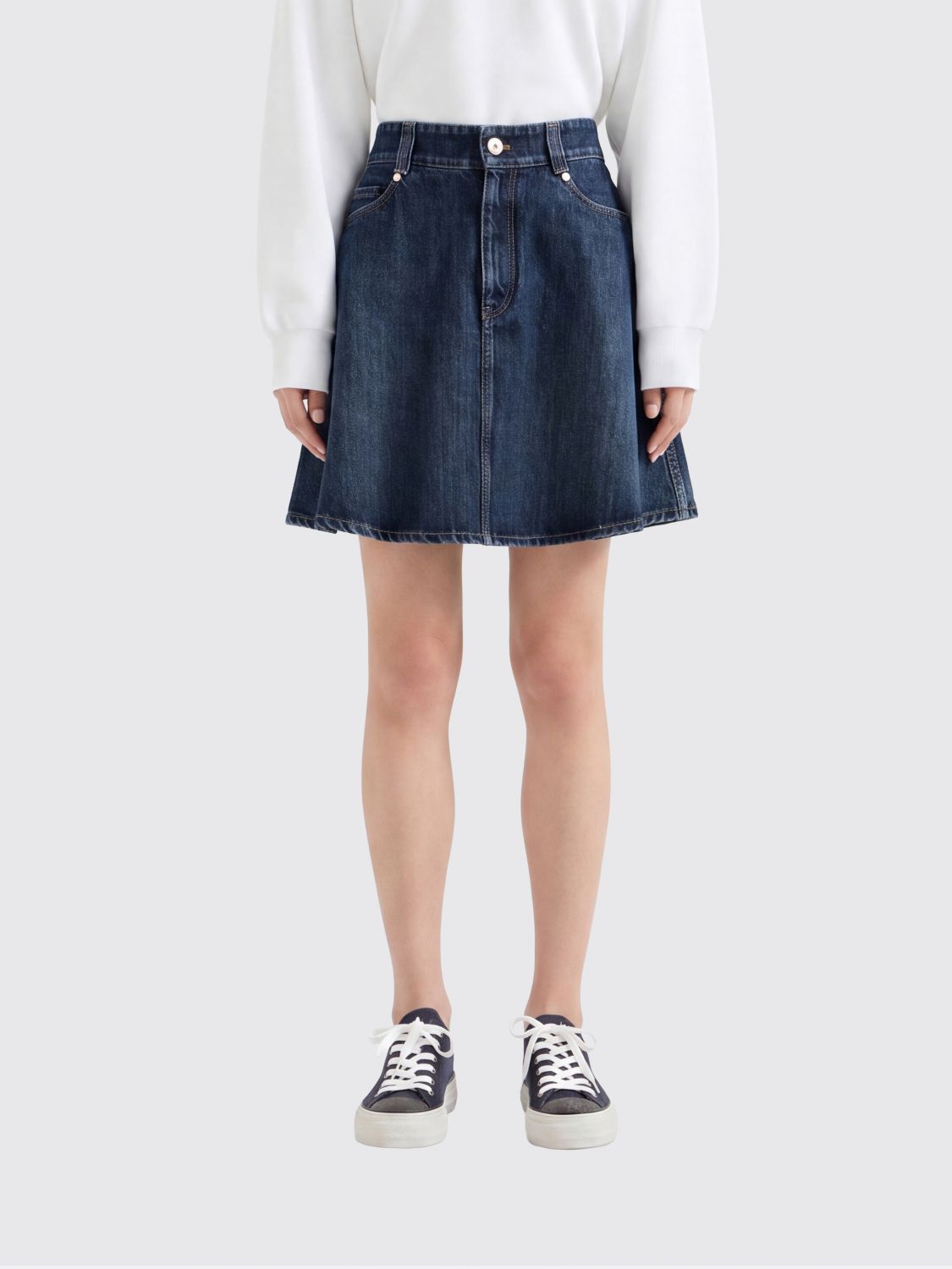 Brunello Cucinelli Brunello Cucinelli Skirt Woman Denim Size 28" / US 6 / IT 42 - 1 Thumbnail