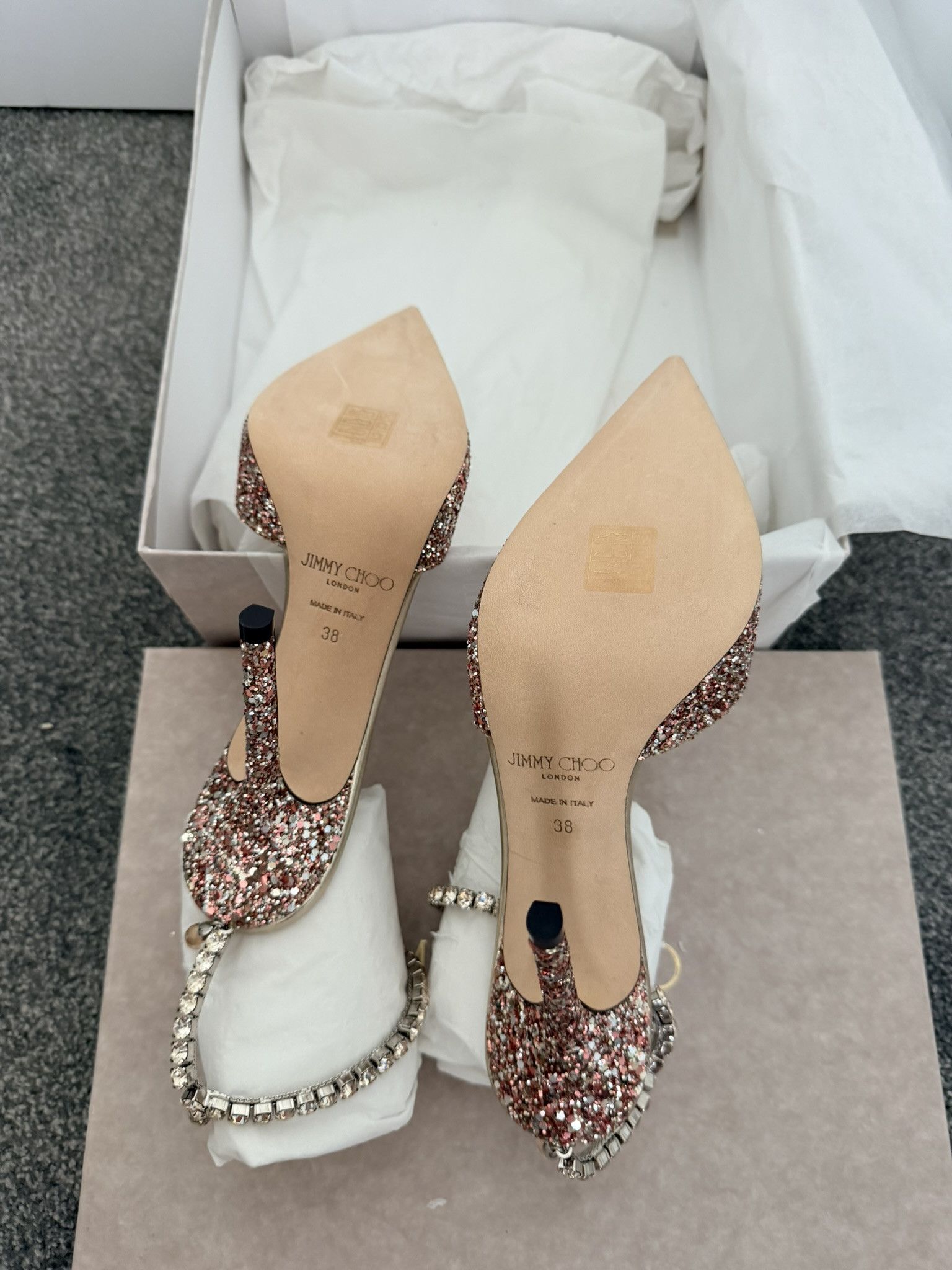 Jimmy Choo Jimmy Choo Saeda 38 Bao Rose Mix Crystal Honey Size US 8 / IT 38 - 8 Thumbnail