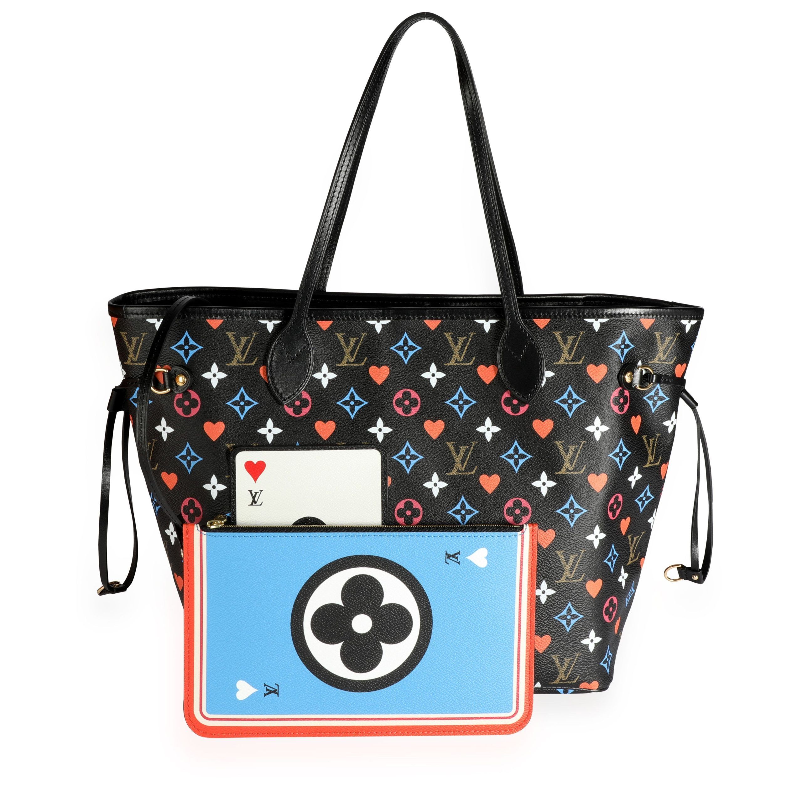 Louis Vuitton Black Multicolor Game On Monogram Canvas Neverfull MM