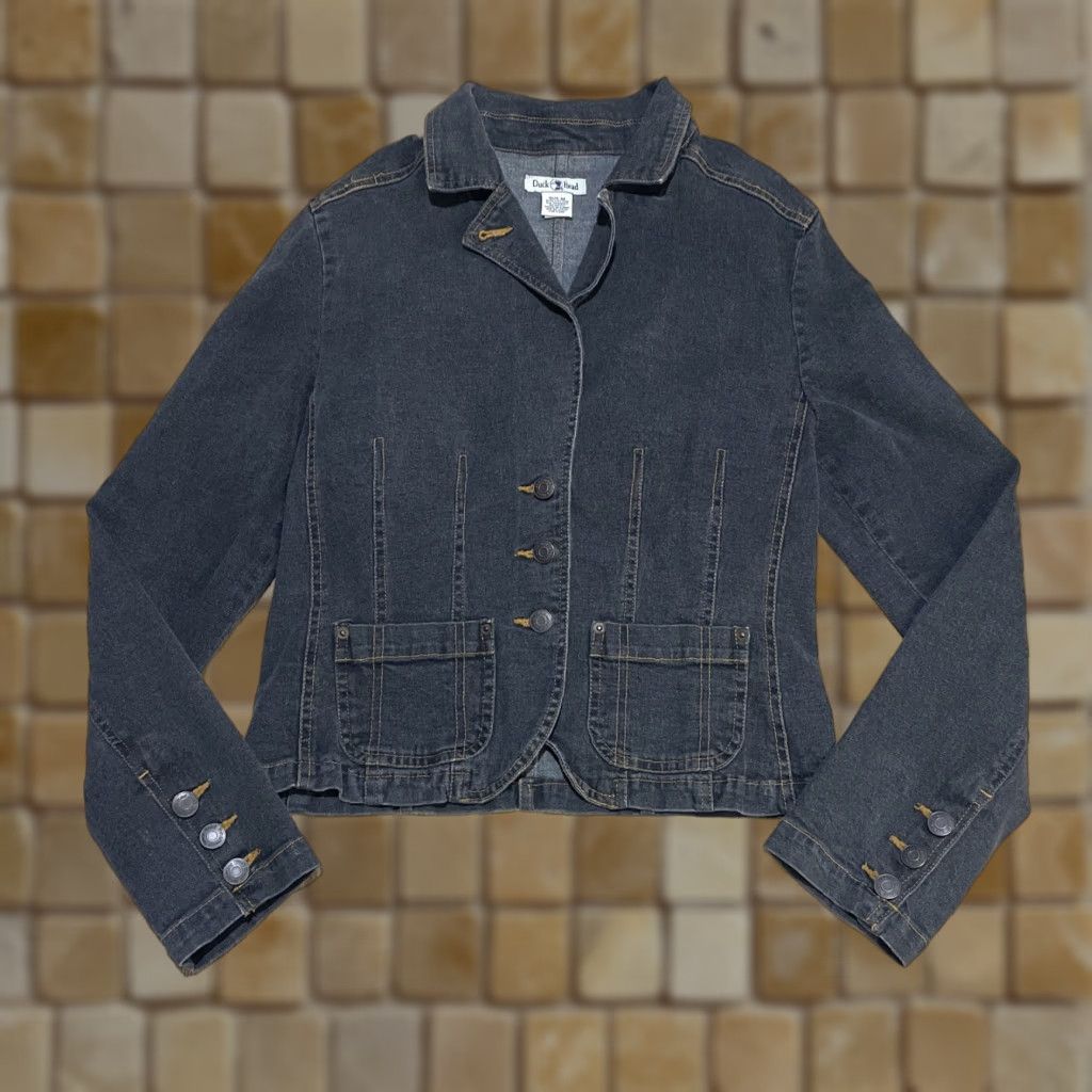 Vintage VINTAGE Duck Head Women’s Denim Jacket Casual Outerwear Fall Winter Spring Black Medium Size 32" / US 10 / IT 46 - 1 Thumbnail