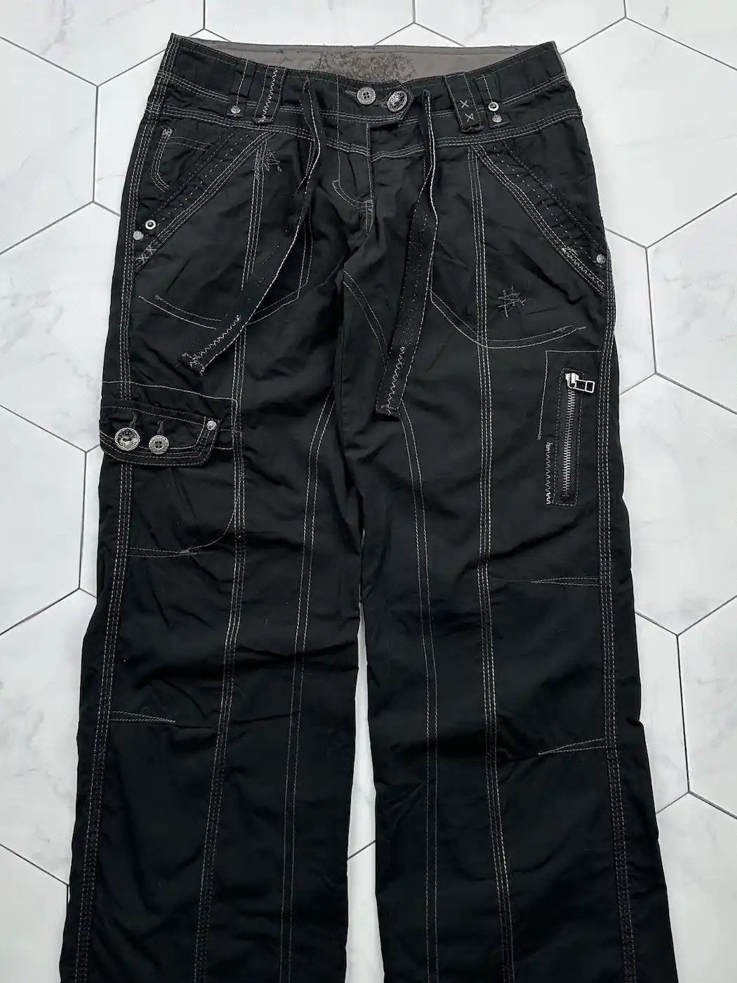 Japanese Brand Vintage Wide Bondage Pants (B487)E2 Size 28" / US 6 / IT 42 - 2 Thumbnail