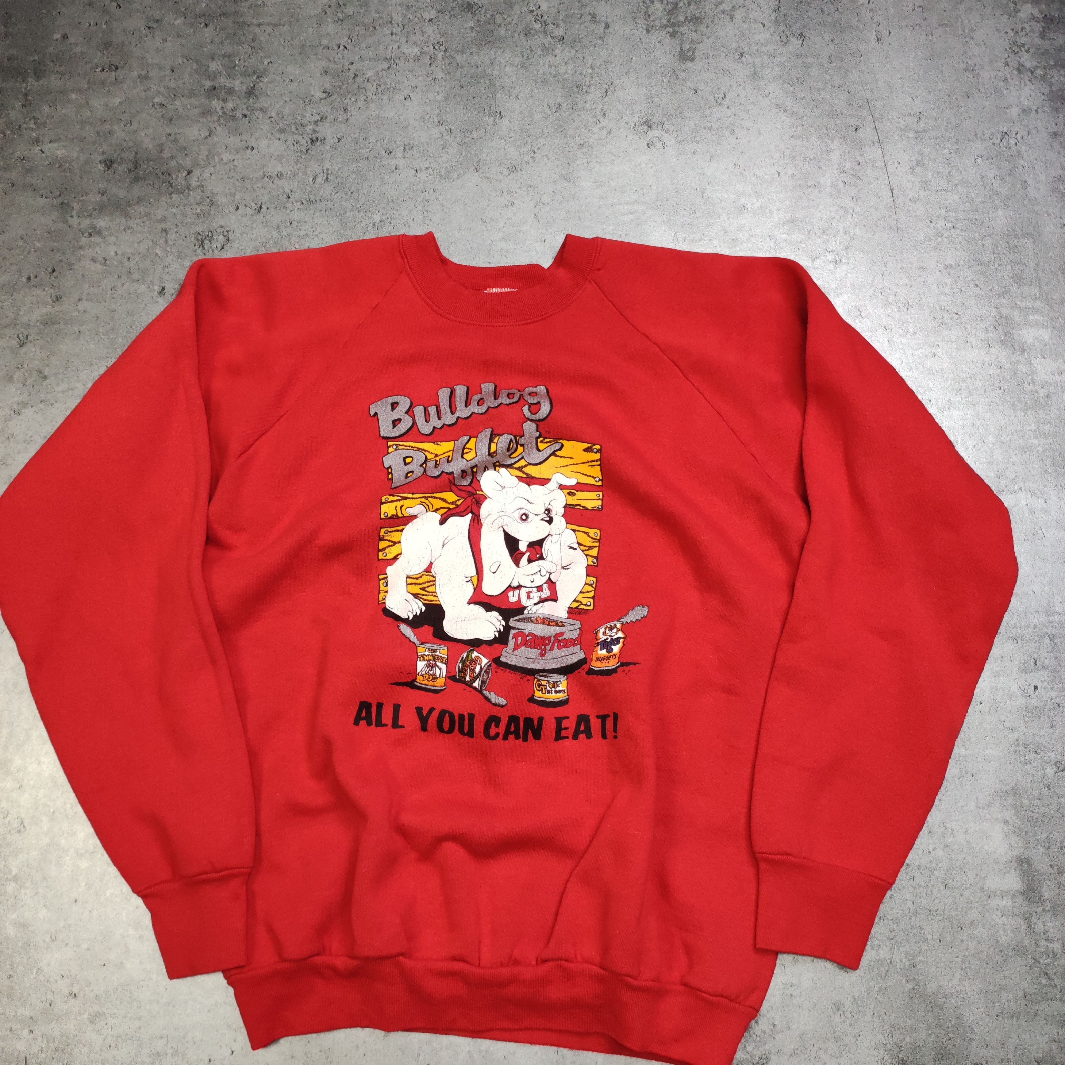 Vintage RARE OG 90s Bulldog Bubbet All You Can Eat Promo Crewneck Size US XL / EU 56 / 4 - 2 Thumbnail
