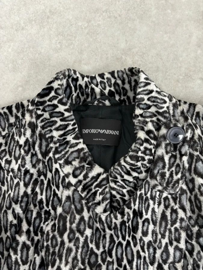 Emporio Armani AW2010 Emporio Armani Black White Leopard Print Cozy Biker Jacket Size S / US 4 / IT 40 - 4 Thumbnail