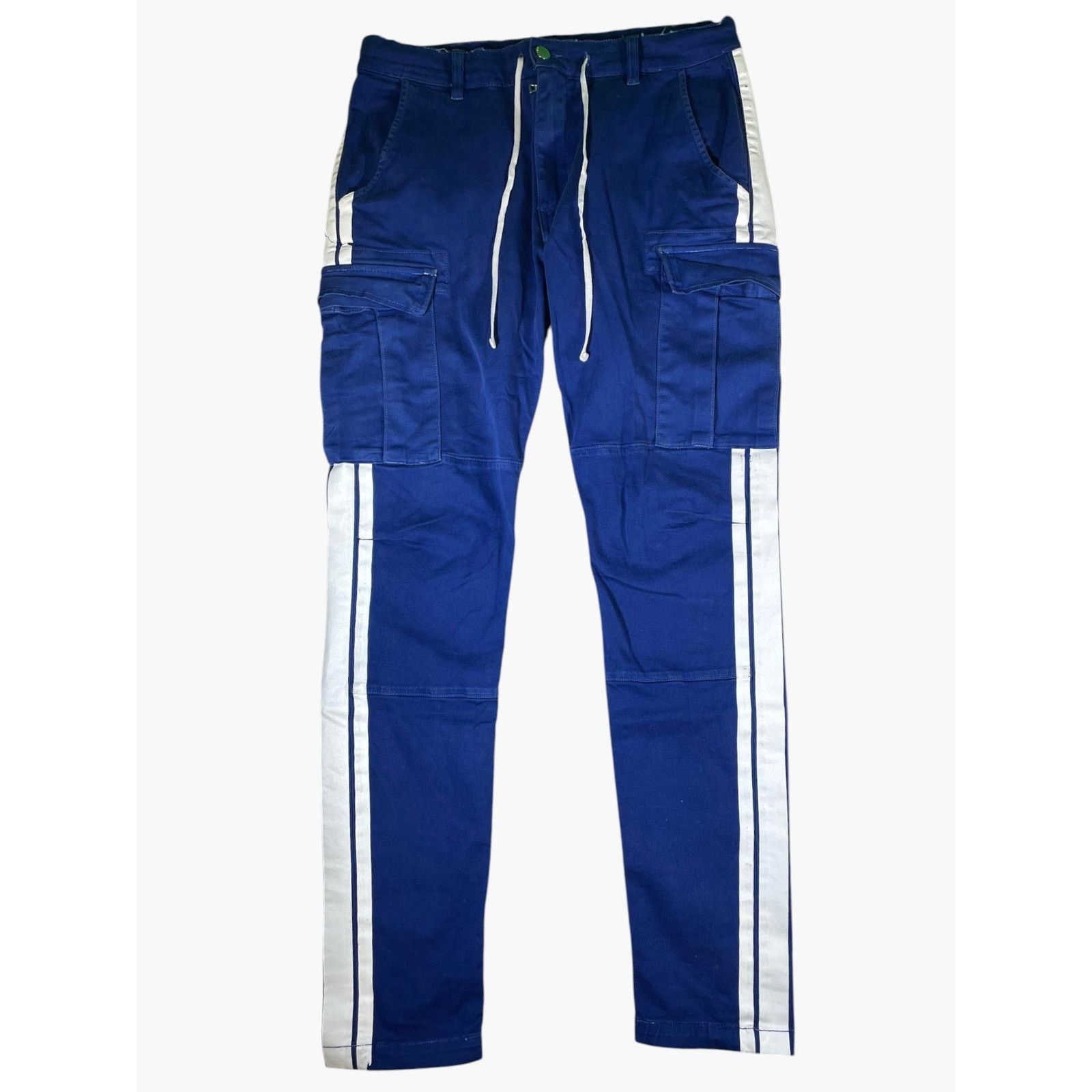 Amiri Amiri Stripe Blue & White Cargo Pants Size US 33 - 1 Thumbnail