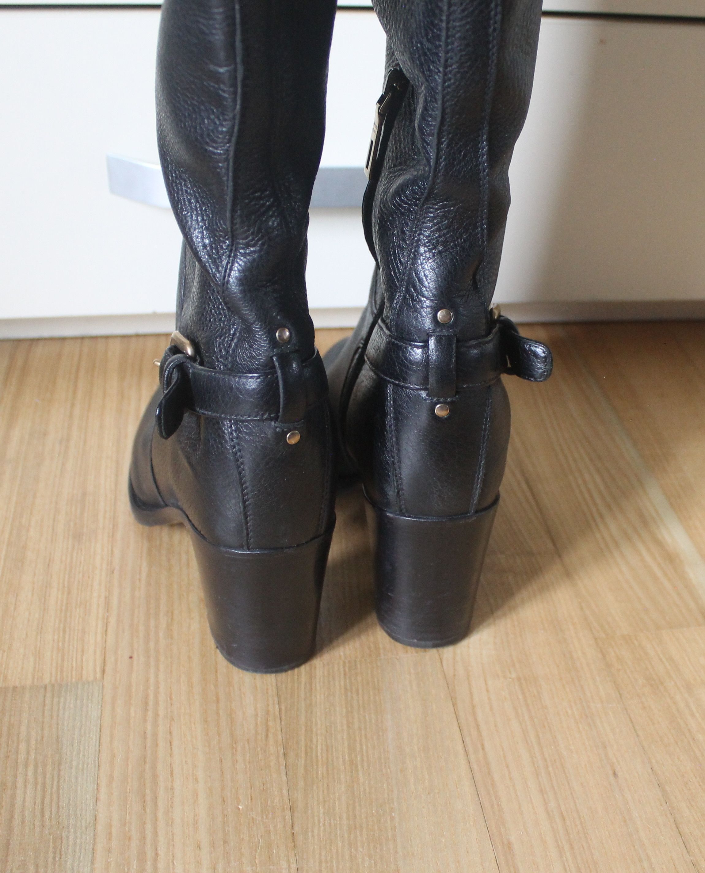 Prada Prada Black High Leather Boots Size US 9 / IT 39 - 4 Thumbnail