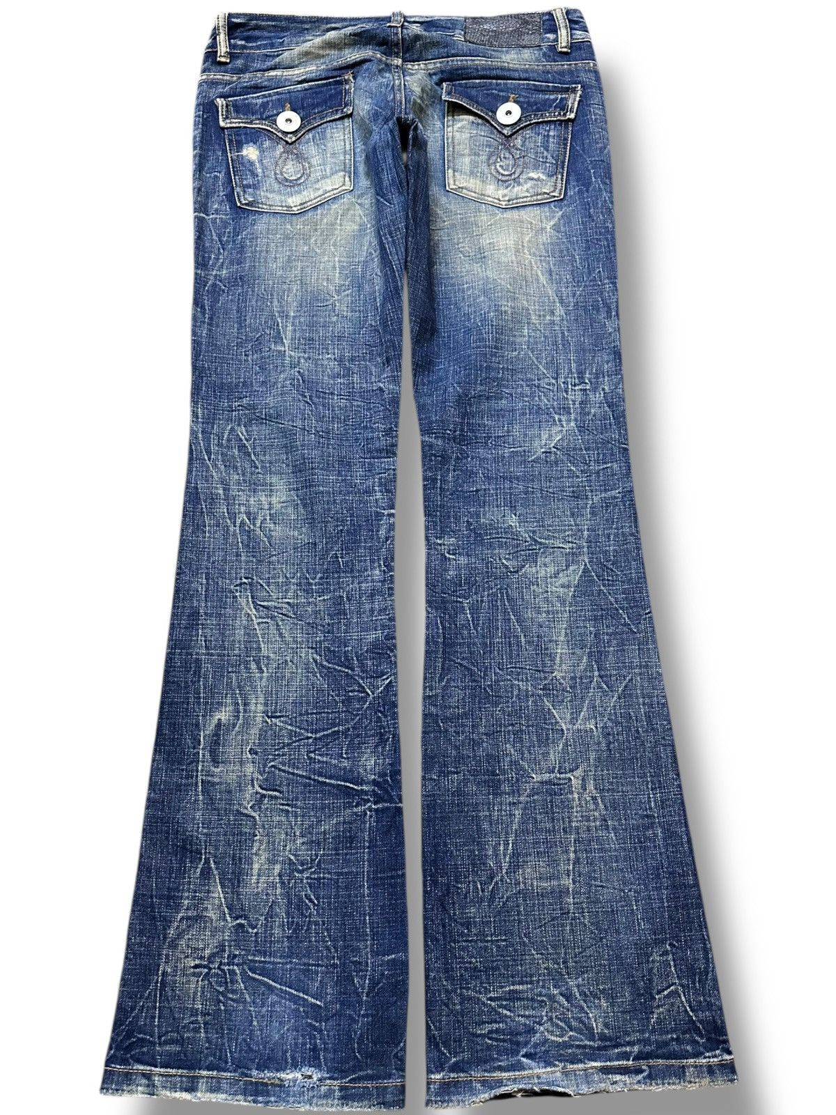 Junya Watanabe Vintage Vence Flare Mudwash Honeycomb Distressed Denim Size US 31 - 6 Thumbnail