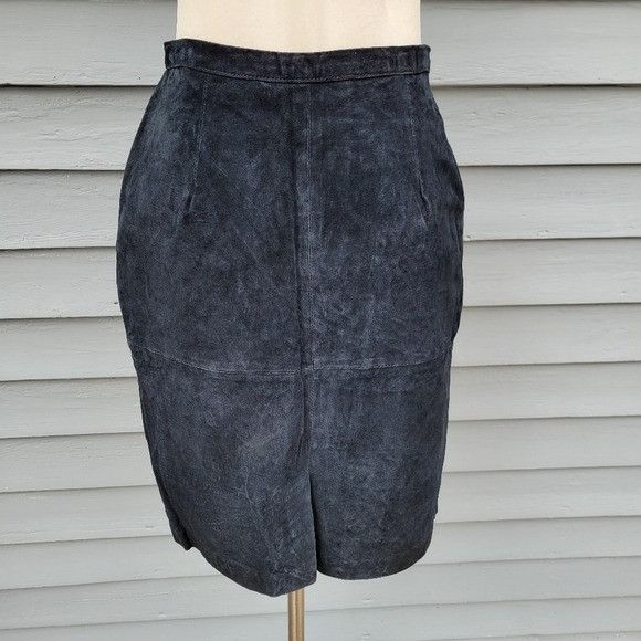Vintage Vintage 90s y2k Bratz Black Suede Leather High Waisted Midi Size 28" / US 6 / IT 42 - 5 Thumbnail