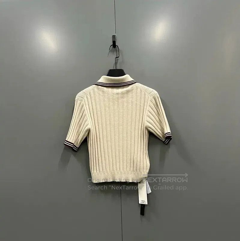 Miu Miu Miu Miu Summer Beige Wool Short Sleeve Tee . Size XXS / US 00 / IT 34 - 3 Thumbnail