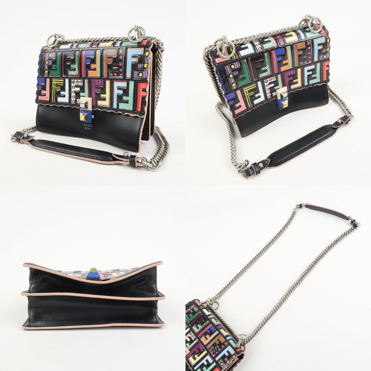 Fendi Fendi Zucca Mini Kan I Leather Shoulder Bag Multicolor Size ONE SIZE - 3 Thumbnail
