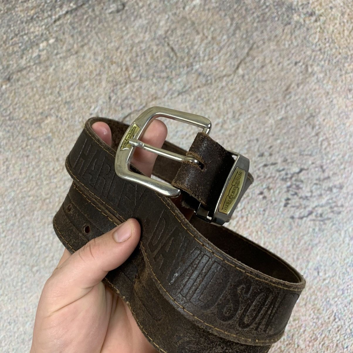 Vintage Vintage Harley Davidson Monogram Leather Belt Size ONE SIZE - 2 Thumbnail