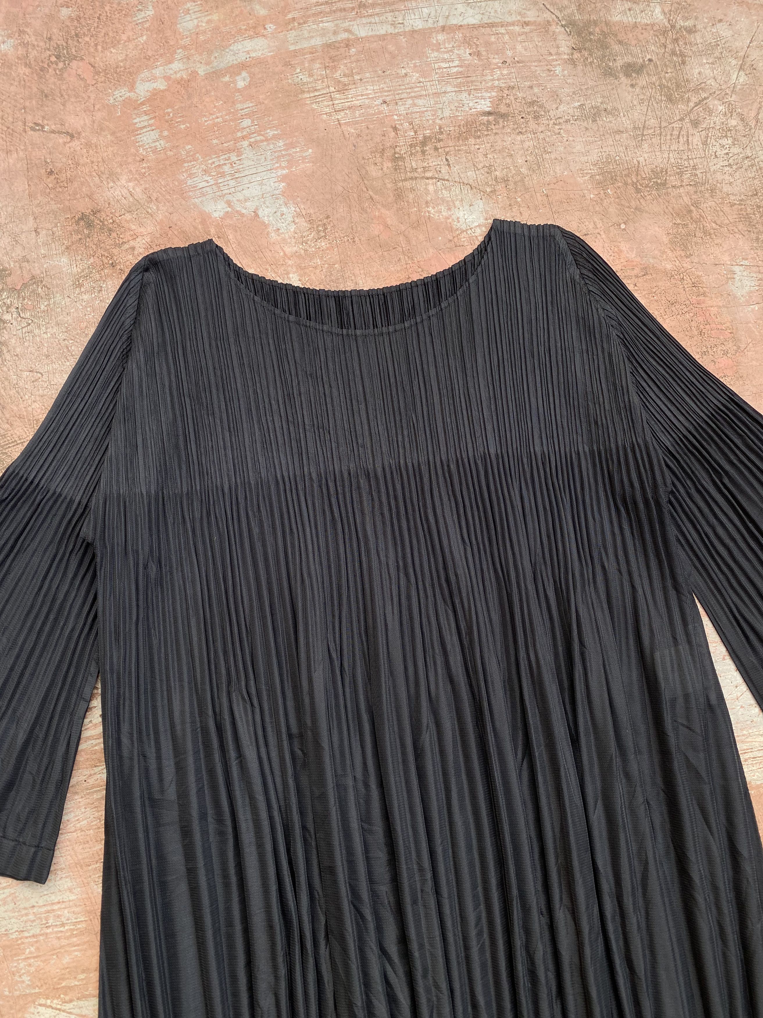 Issey Miyake × Vintage 💥Pleats Please Issey Miyake Mini Dress Size L / US 10 / IT 46 - 2 Thumbnail