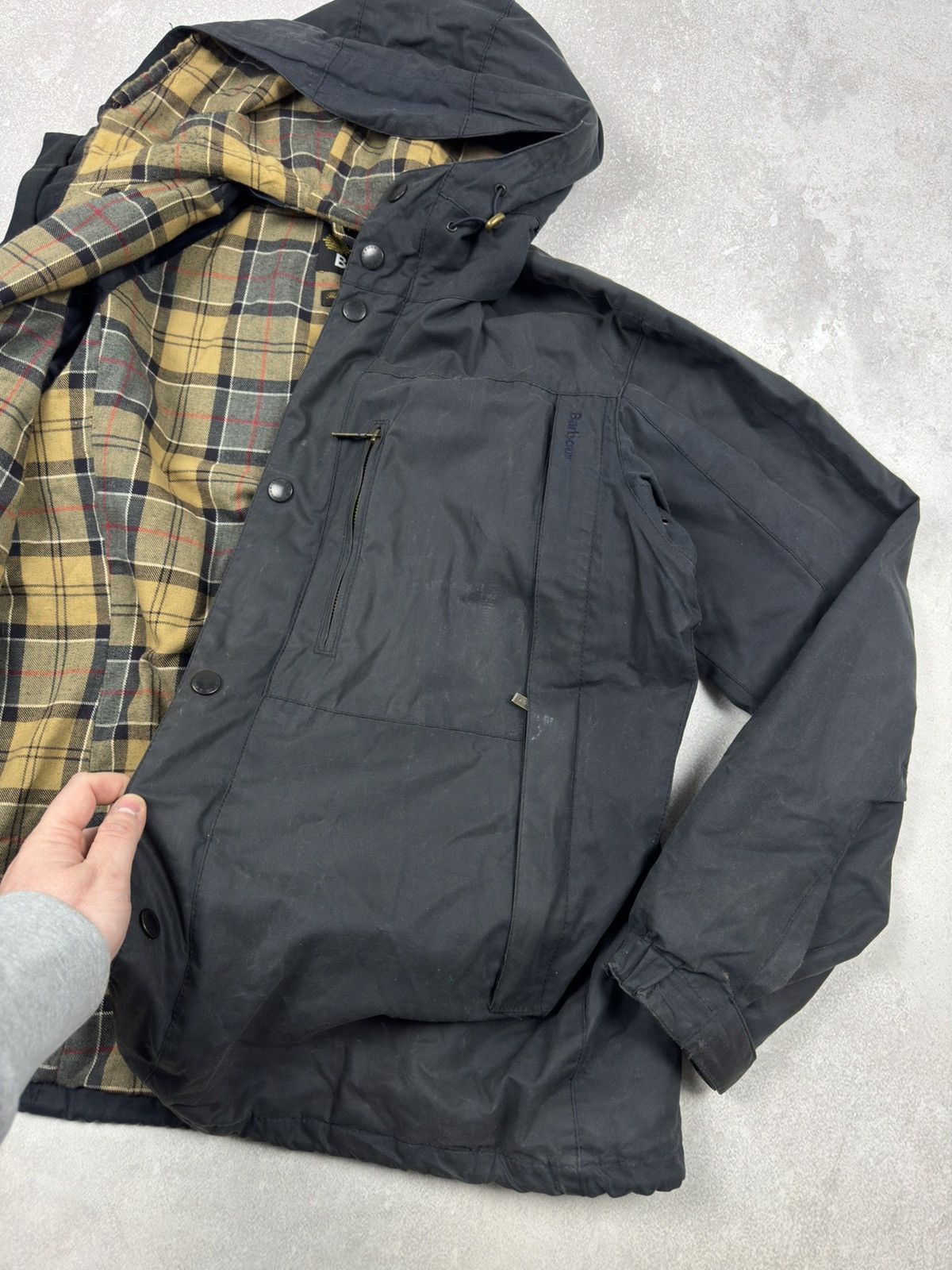Barbour Vintage Barbour Waxed Parkas Jacket Navy Blue size XL Size US XL / EU 56 / 4 - 13 Thumbnail
