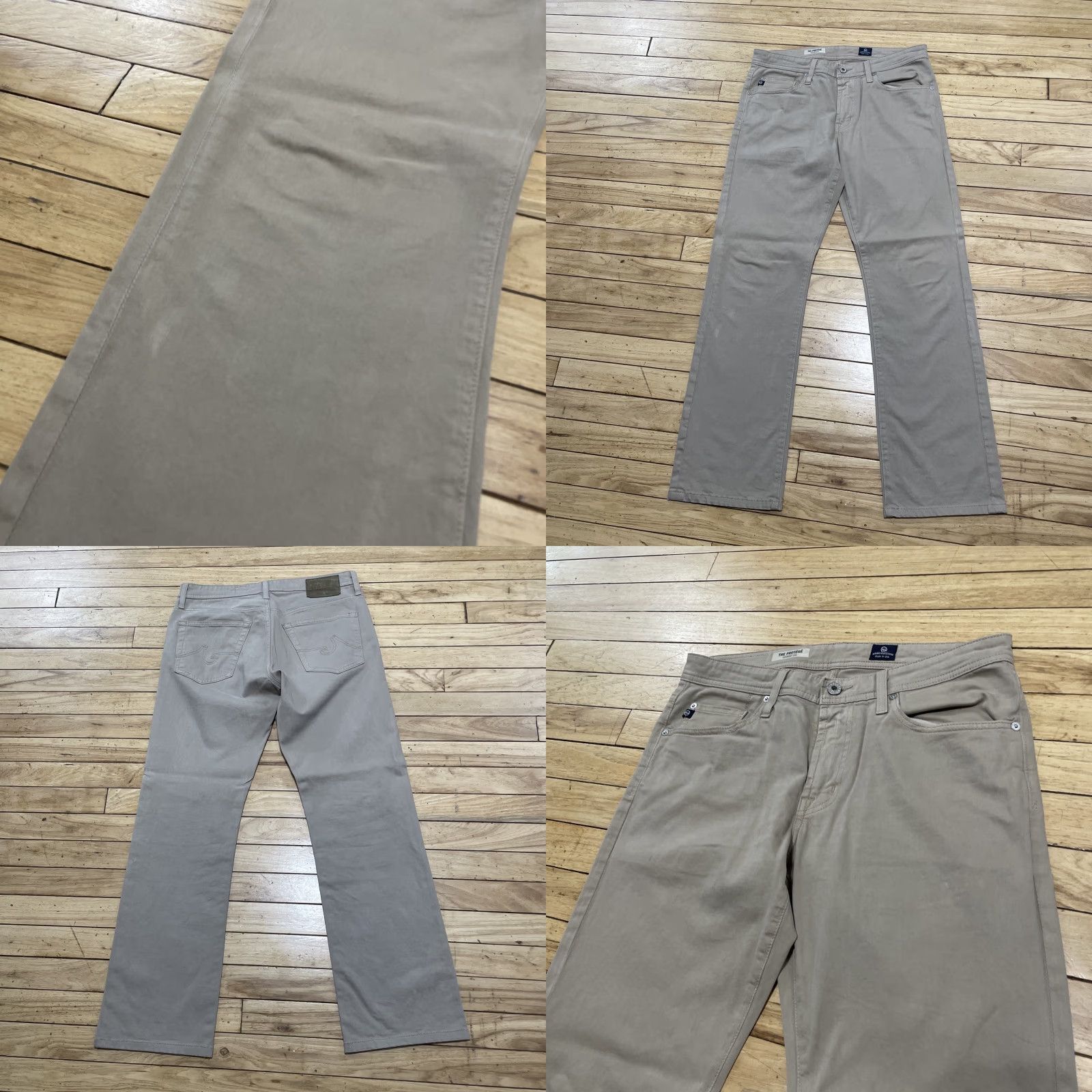 Vintage AG Adriano Goldschmied Pants Men 32x30 The Protege Relaxed Straight Leg Pant khaki Solid 5-Pocket Design Button Zip Stretch Casual Workwear 32 Mens Size US 32 / EU 48 - 10 Thumbnail