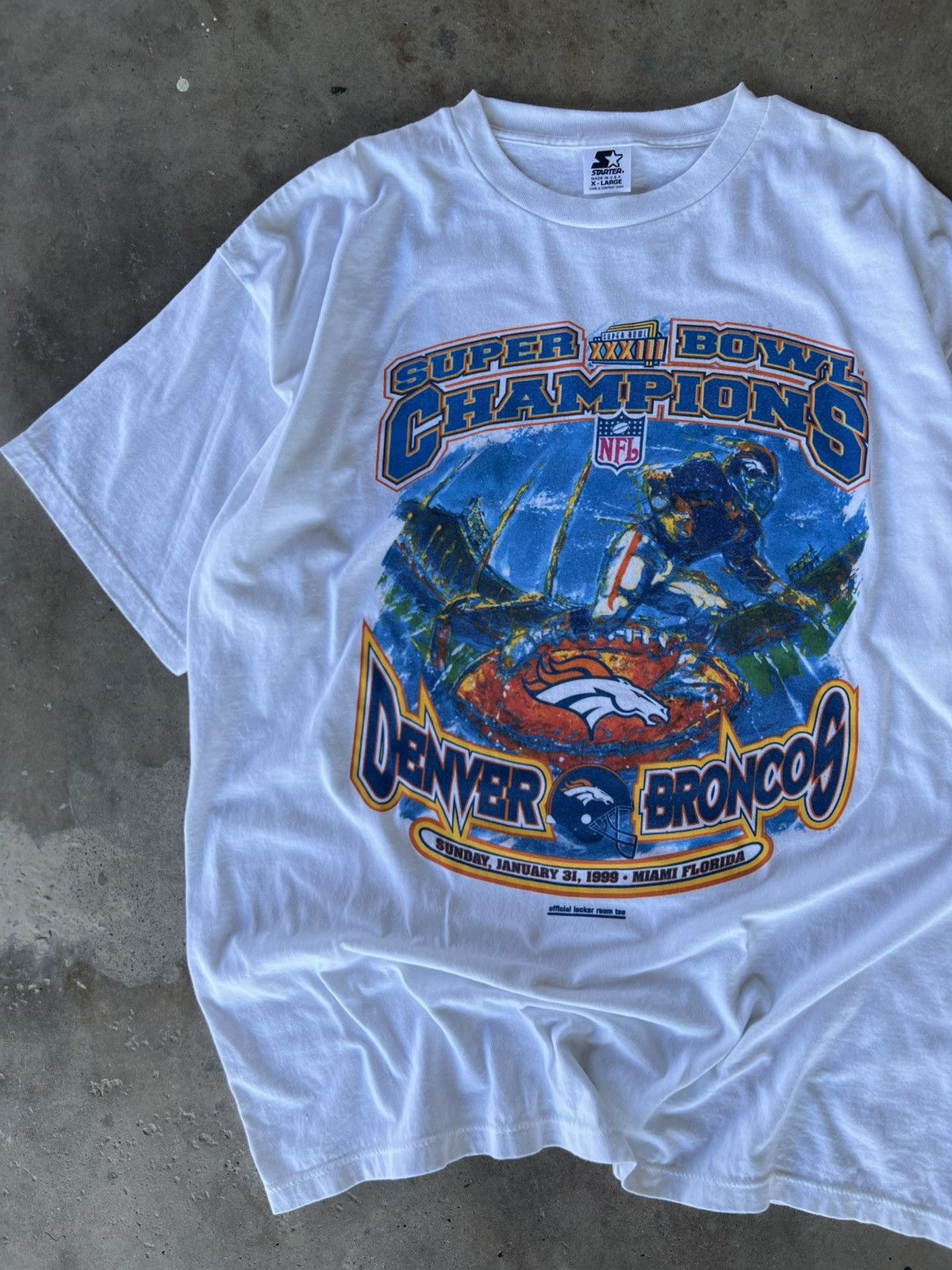 Starter Vintage 90’s NFL Denver Broncos Super Bowl Starter T Shirt Size US XL / EU 56 / 4 - 1 Thumbnail