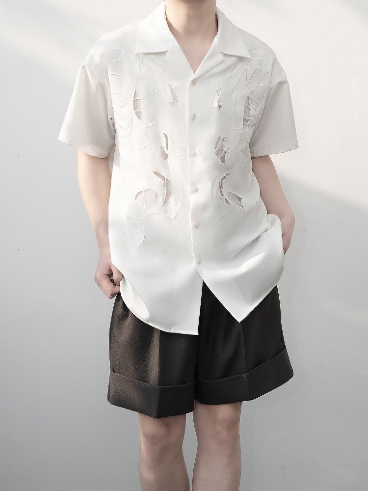 Other Men’s trendy retro white shirt Size US M / EU 48-50 / 2 - 2 Thumbnail