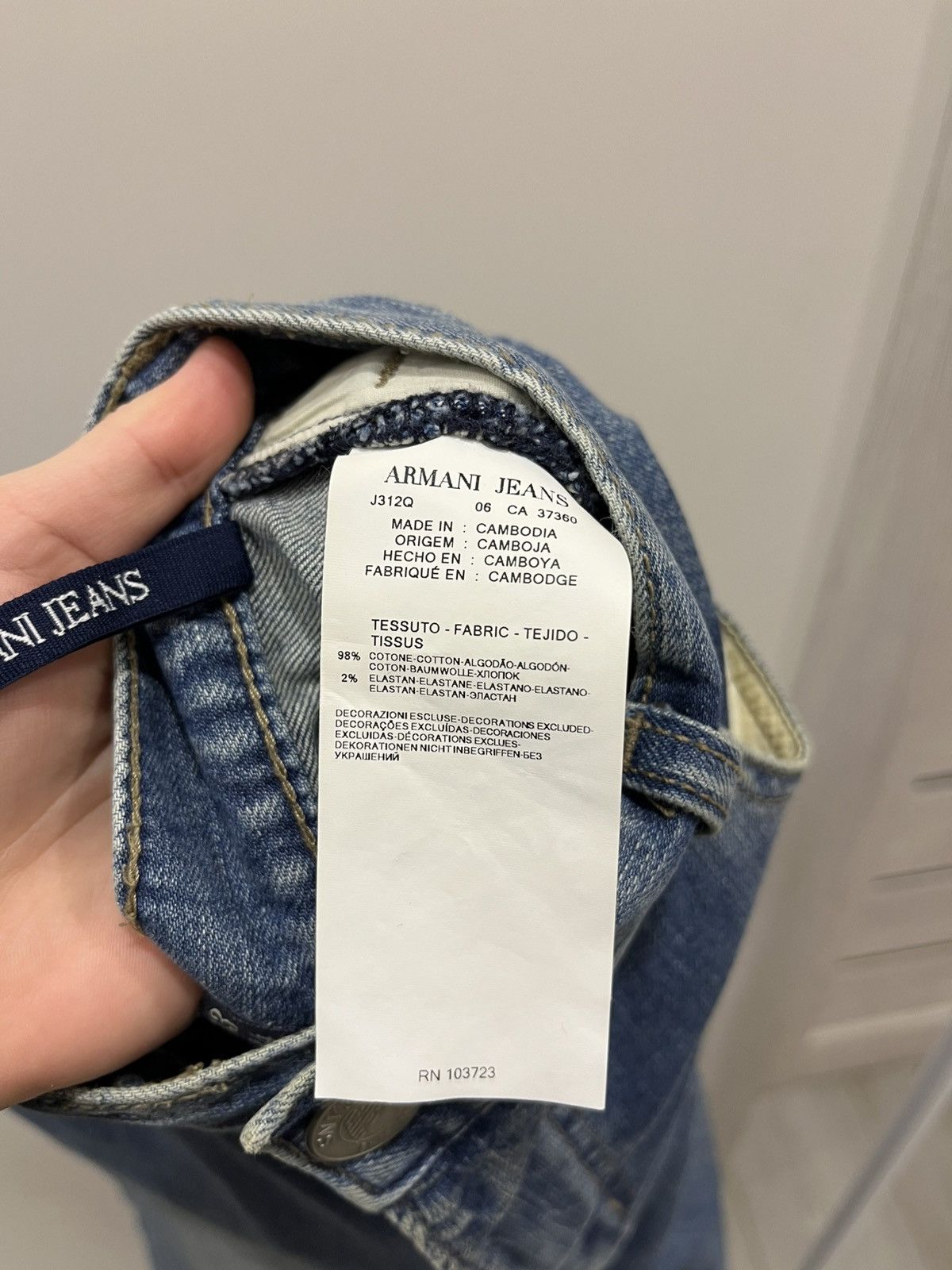 Armani Vintage ARMANI JEANS Wide Leg Baggy Distressed Washed Pants Size US 33 - 9 Thumbnail