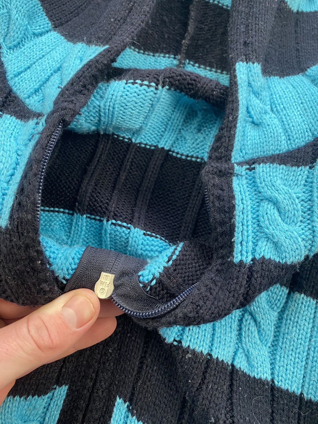 Lacoste × Vintage Vintage Lacoste knitted zip hoodie 90’s blue/black bootleg Size US L / EU 52-54 / 3 - 5 Thumbnail