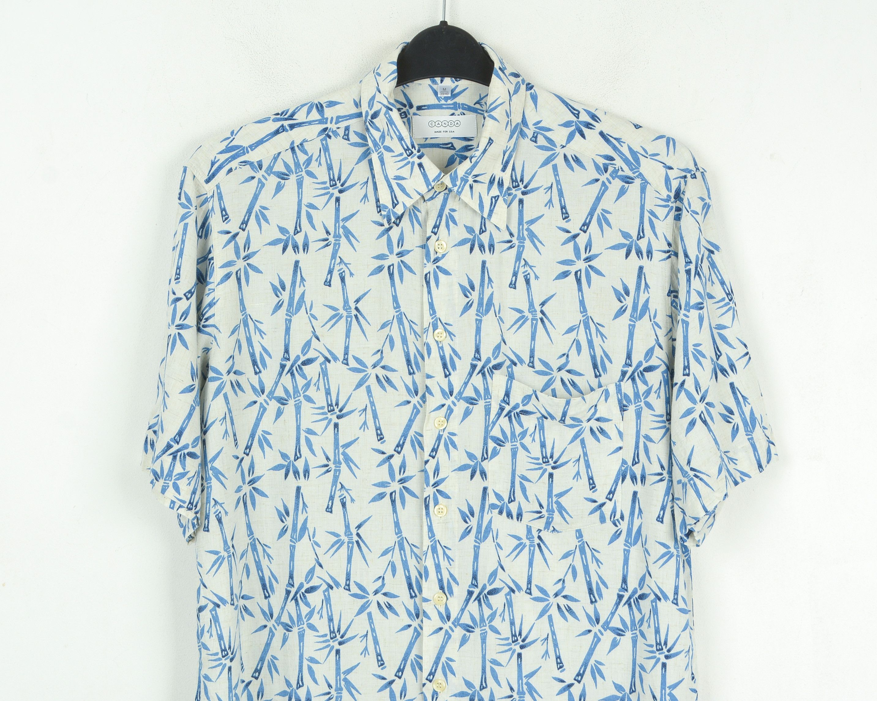 Vintage Canda Men M Short Sleeved Linen Button Shirt Bamboo Festival Size US M / EU 48-50 / 2 - 5 Thumbnail