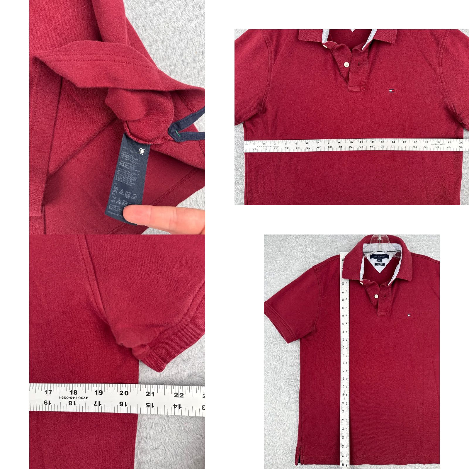 Tommy Hilfiger Tommy Hilfiger Polo Shirt Men Large Red Cotton Slim Fit Short Sleeve Activewear Size US L / EU 52-54 / 3 - 8 Thumbnail