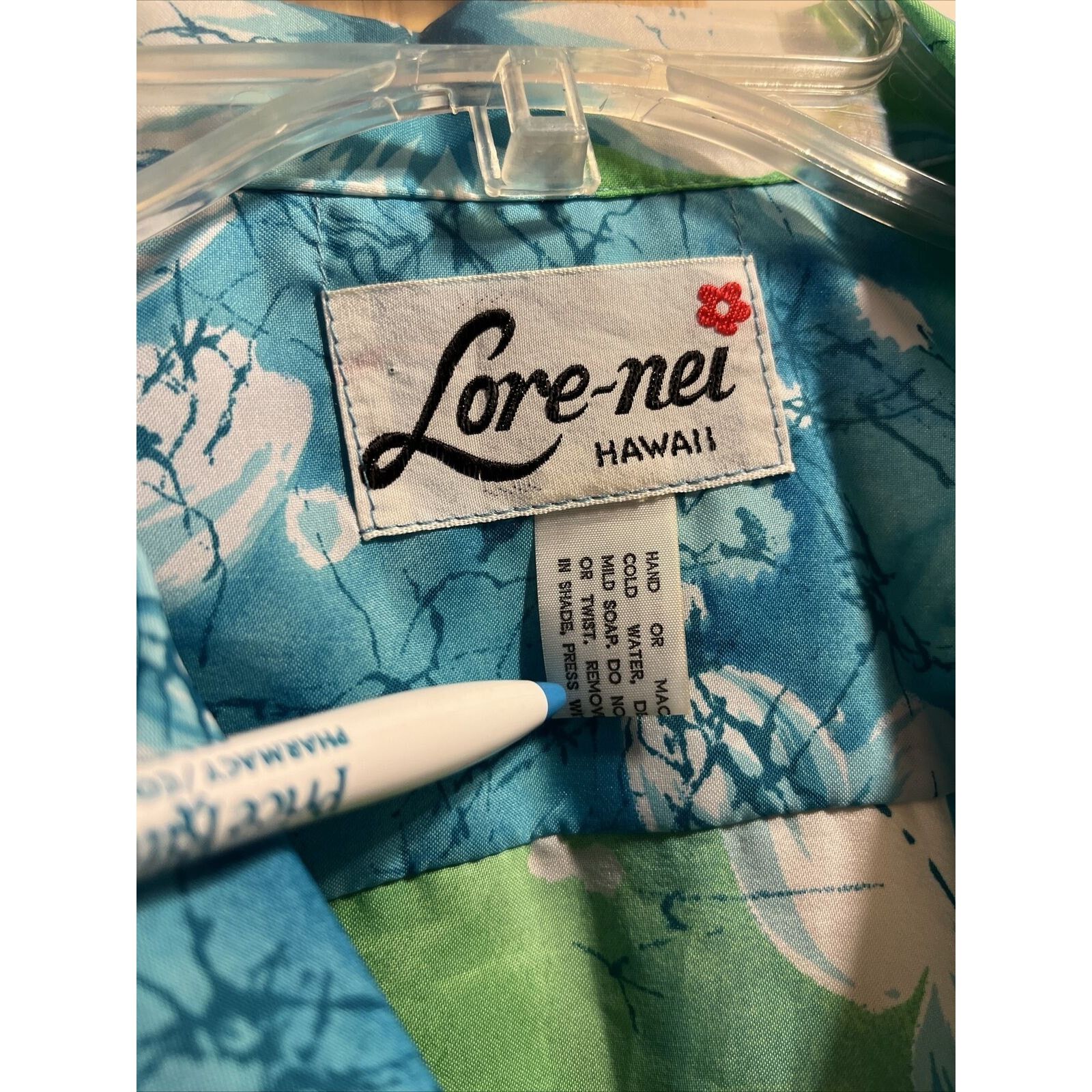 Other Lore Nei Hawaii Shirt Blue Green Men L Hawaiian Short Sleeve Size US L / EU 52-54 / 3 - 4 Thumbnail