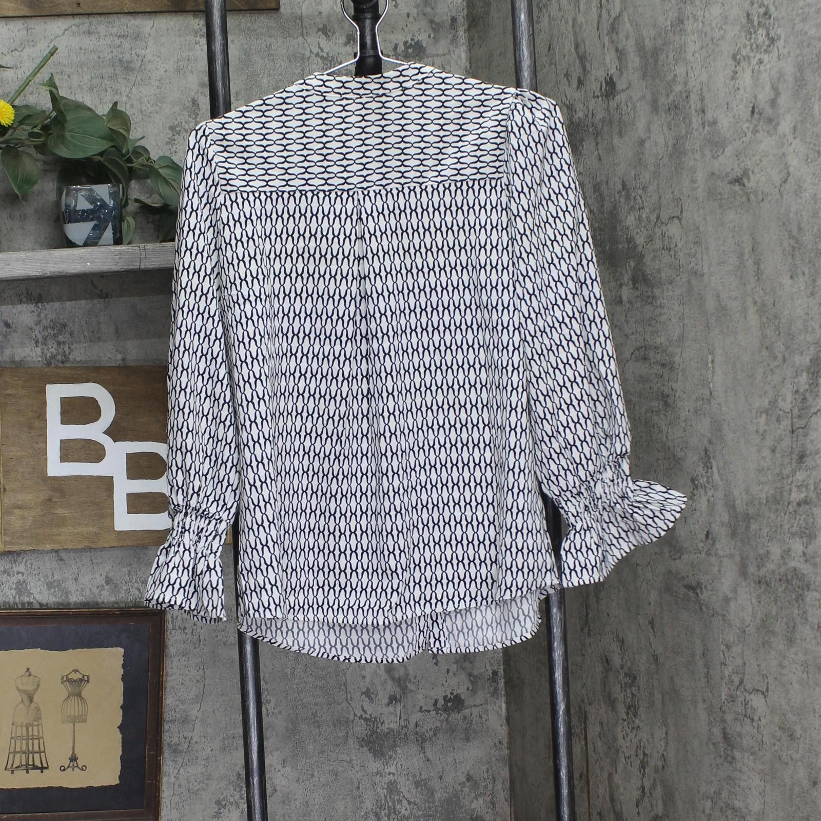 Other New Ny Collection Crew Neck Blouse White Black Justin Lp Size L / US 10 / IT 46 - 2 Thumbnail