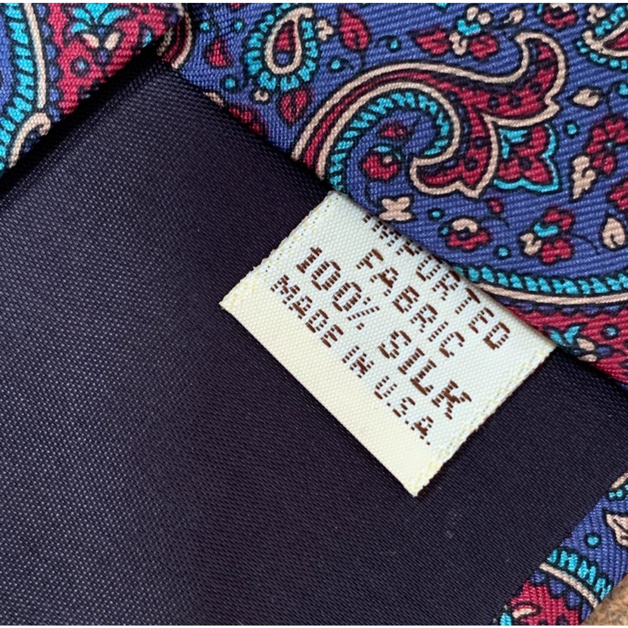 Yves Saint Laurent Vintage Yves Saint Laurent Silk Paisley Tie Blue Red Teal Size ONE SIZE - 7 Thumbnail