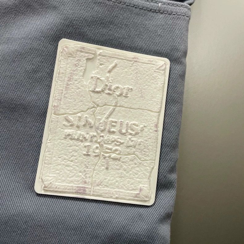 Dior Dior Blue and gray embossed logo trousers 2502-Nextarrow Size US 33 - 2 Thumbnail