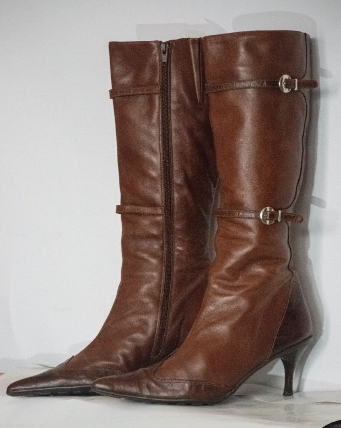 Vintage 90's Genuine leather kitten heel art deco boots y2k opium Size US 7 / IT 37 - 3 Thumbnail