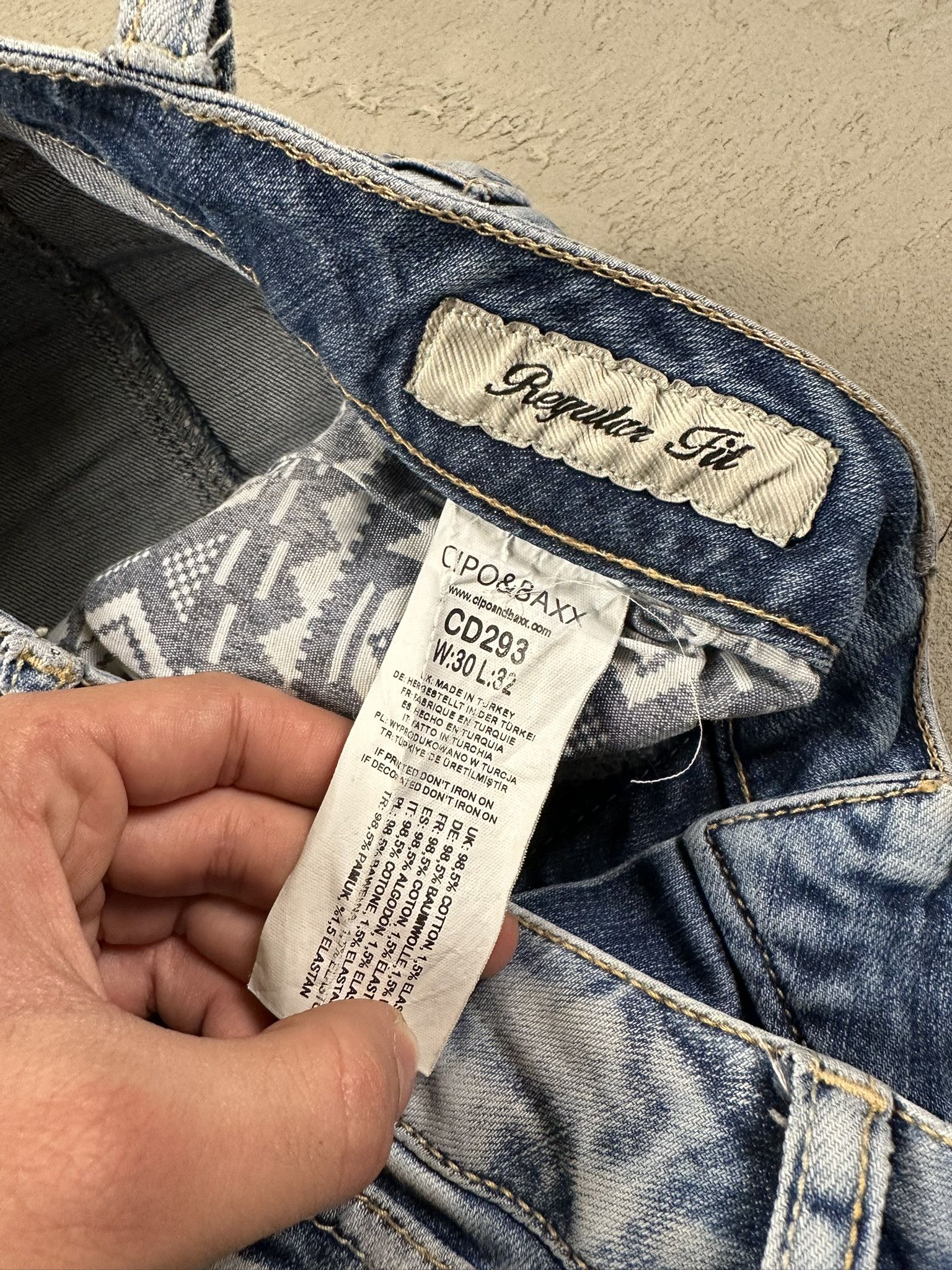 Japanese Brand Crazy Y2k Cipo & Baxx Cross Cross Faded Skinny Biker Jeans Size US 30 / EU 46 - 9 Thumbnail
