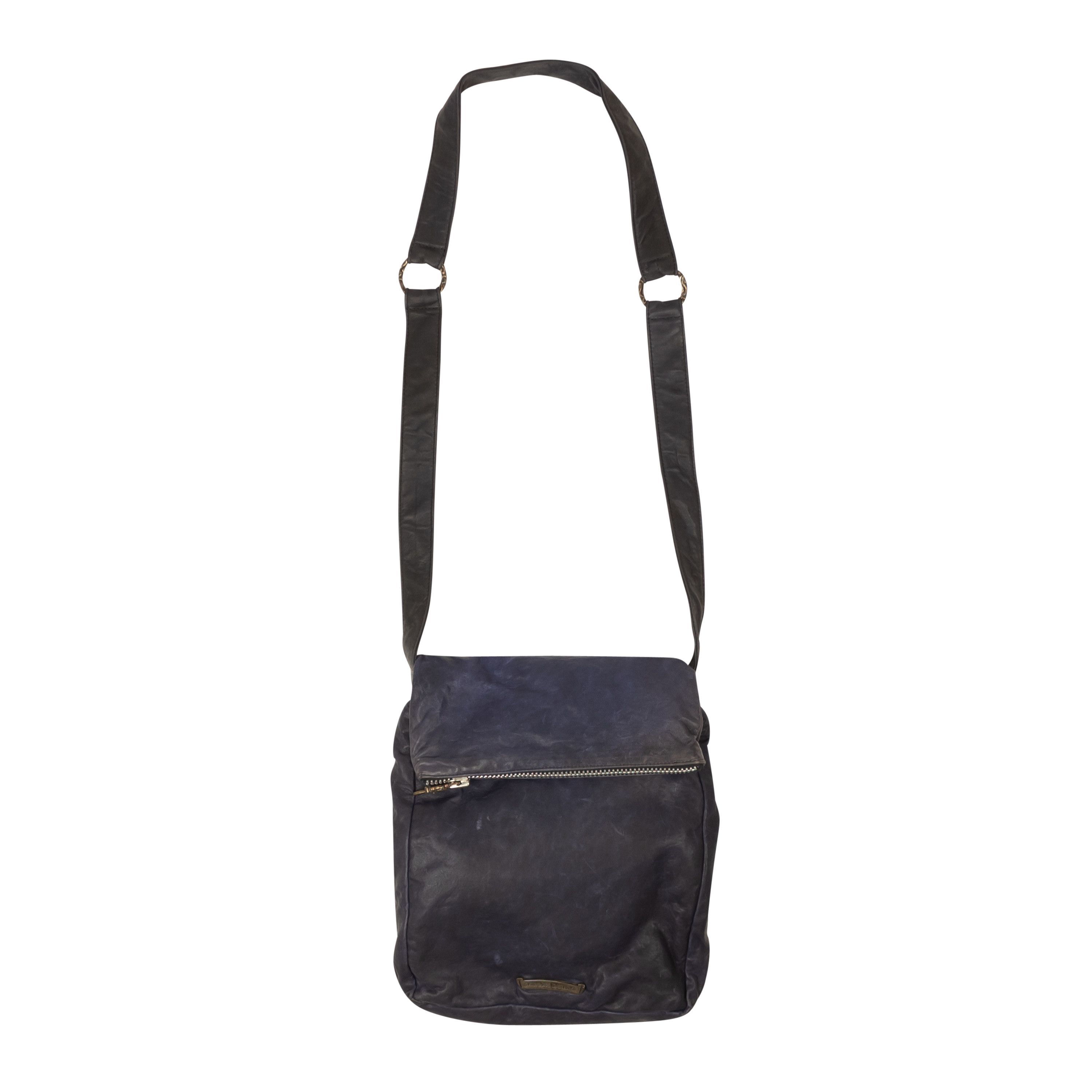 Chrome Hearts Navy Blue Leather Messenger Bag Size Os, Men's
