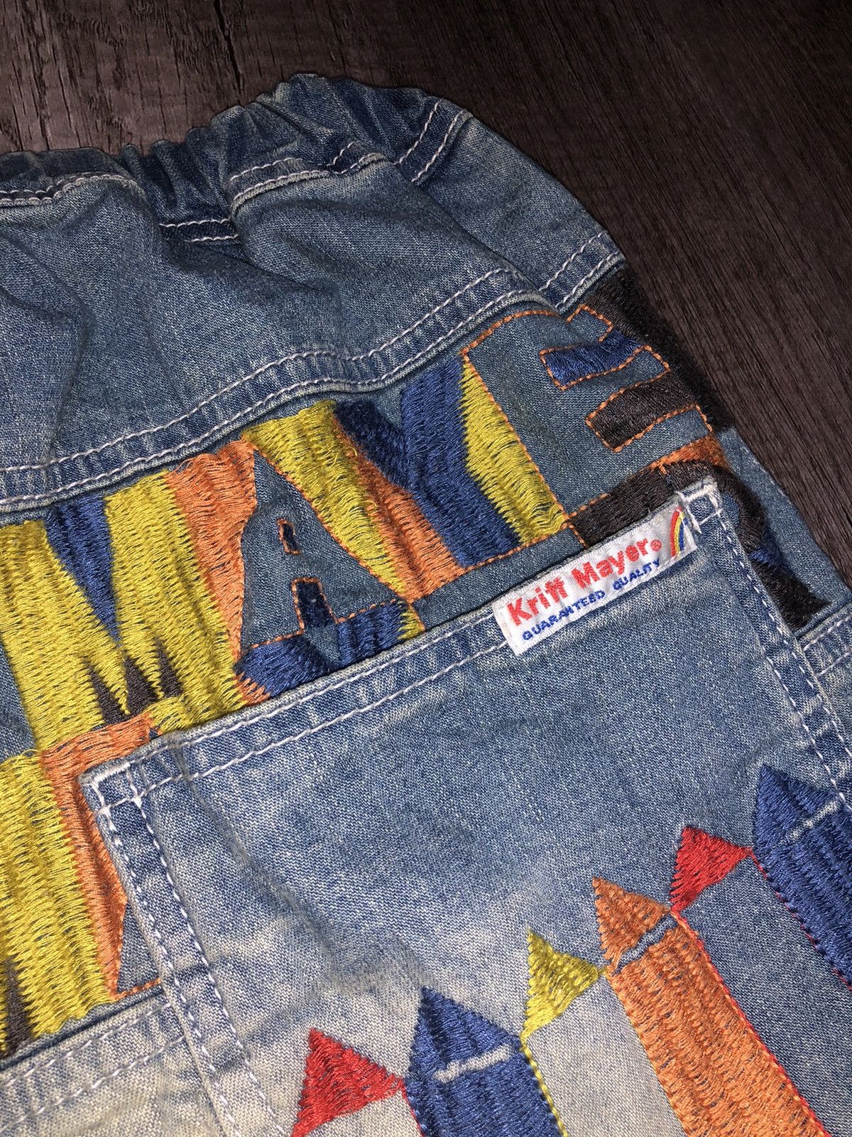 Designer Vintage Kriff Mayer Sport Wear Jeans Patchwork Design Size 34" / US 12 / IT 48 - 15 Thumbnail