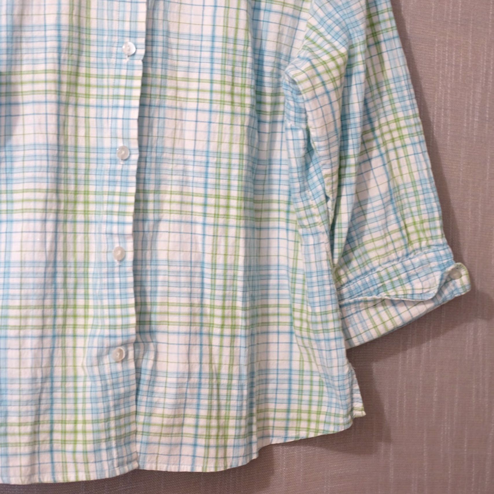 Vintage Christopher & Banks Plaid Button-Up 3/4 Sleeve Shirt Women's XL #A2-10 Size XL / US 12-14 / IT 48-50 - 4 Thumbnail