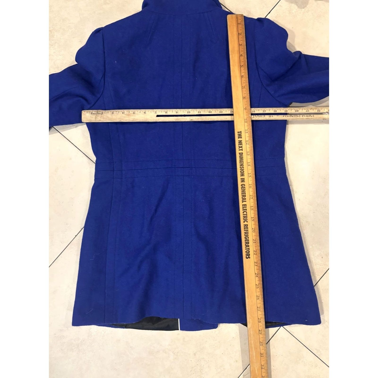 Banana Republic Banana Republic Coat Womens Medium Petite Blue Wool Military Jacket Zip Snap Coat Size M / US 6-8 / IT 42-44 - 7 Thumbnail