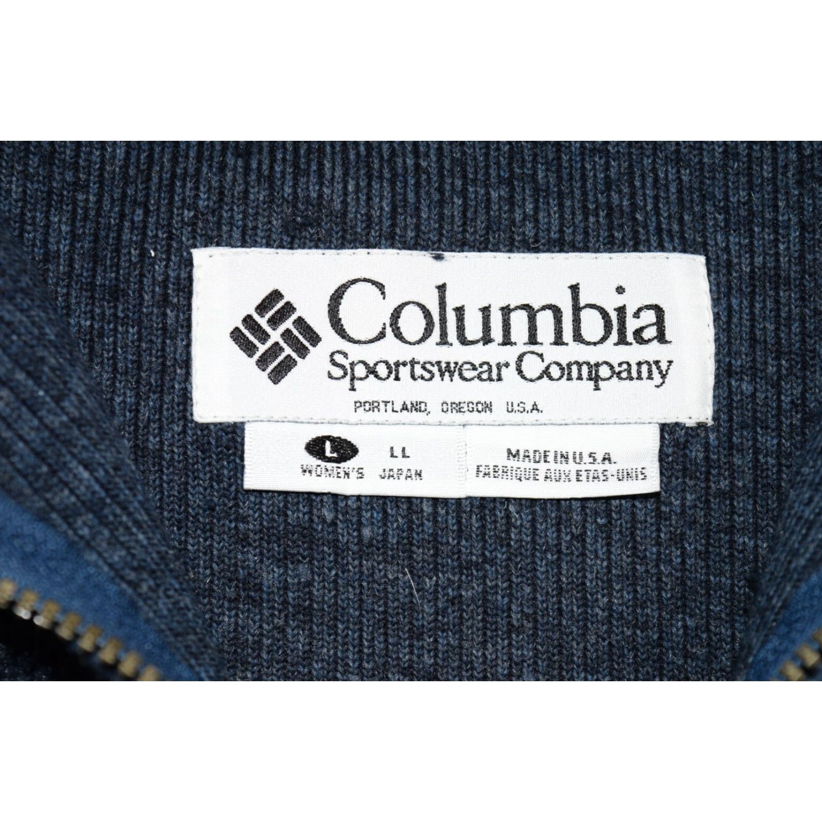 Vintage VINTAGE COLUMBIA MADE IN USA DEEP PILE FLEECE NAVY AZTEC SKI JACKET 90S WOMENS LARGE Size L / US 10 / IT 46 - 5 Thumbnail