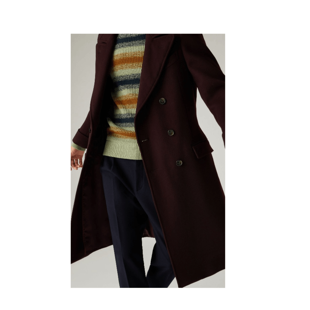 Loro Piana o1srvl11e1224 Sergio Coat in Burgundy Size US XL / EU 56 / 4 - 3 Thumbnail