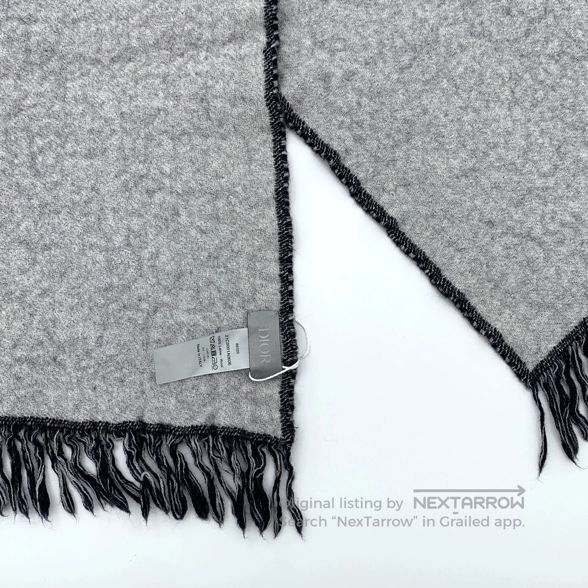 Dior Dior Blue CD Embroidered Wool Scarf. Size ONE SIZE - 6 Thumbnail