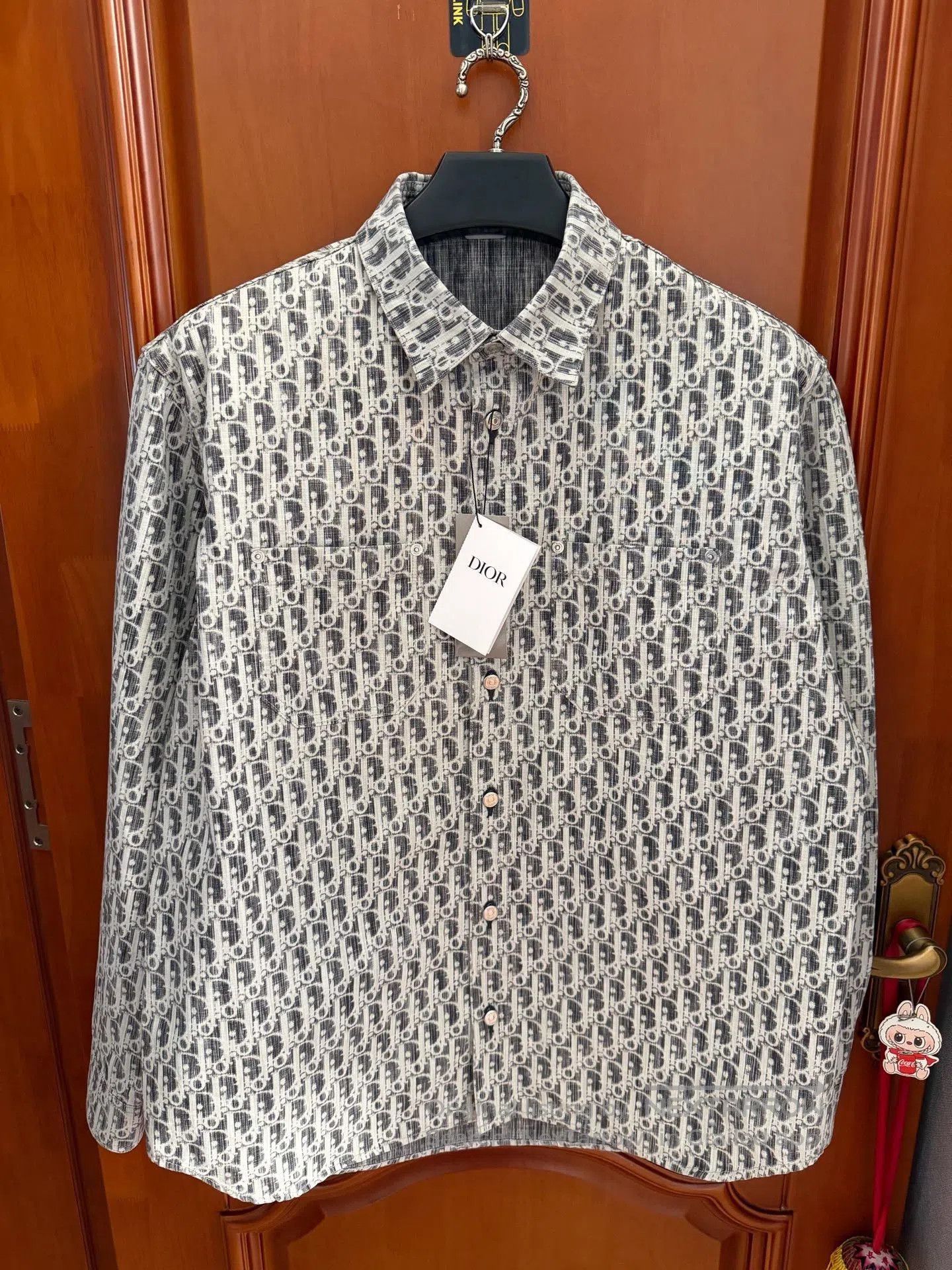 Dior Dior Full Logo Gray White Long-Sleeve Shirt. Size US M / EU 48-50 / 2 - 1 Thumbnail
