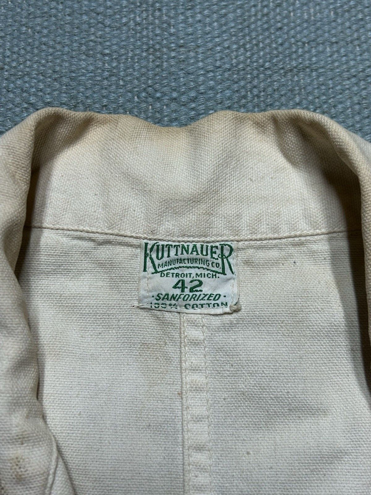 Vintage Vtg 20s 30s canvas chore jacket Kuttnauer Detroit paint 42 Size US L / EU 52-54 / 3 - 7 Thumbnail