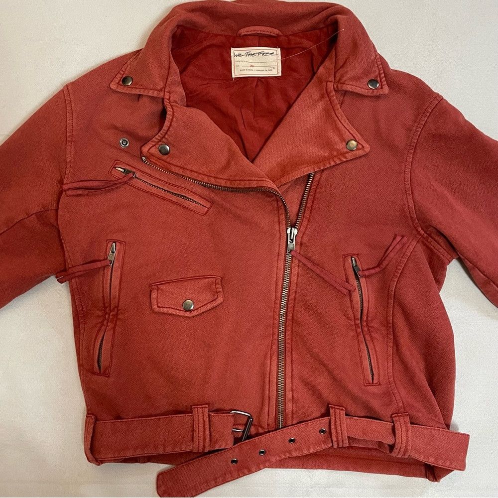 Free People New Free People Rebel Knit Oversized Moto Spiced Brandy Jac Size XS / US 0-2 / IT 36-38 - 8 Thumbnail