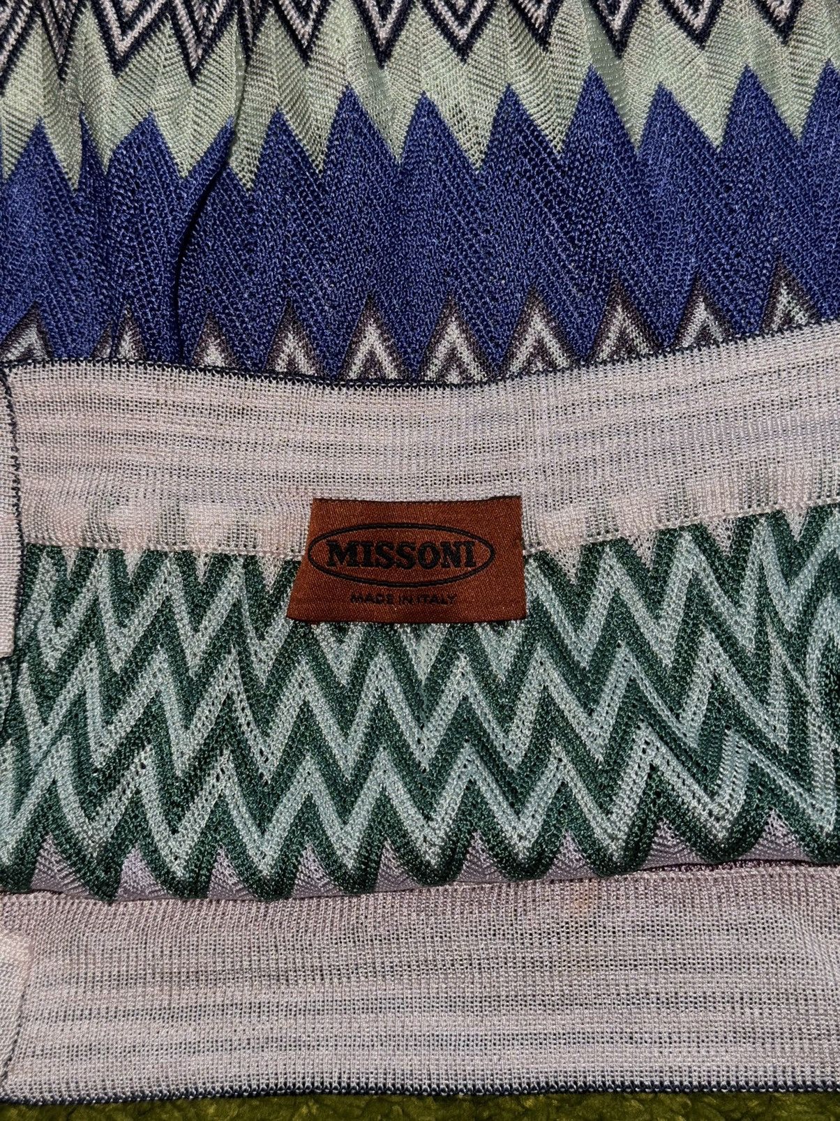 Designer × Missoni × Vintage Missoni 2000s coloured zig zag knit tank top Size L / US 10 / IT 46 - 4 Thumbnail
