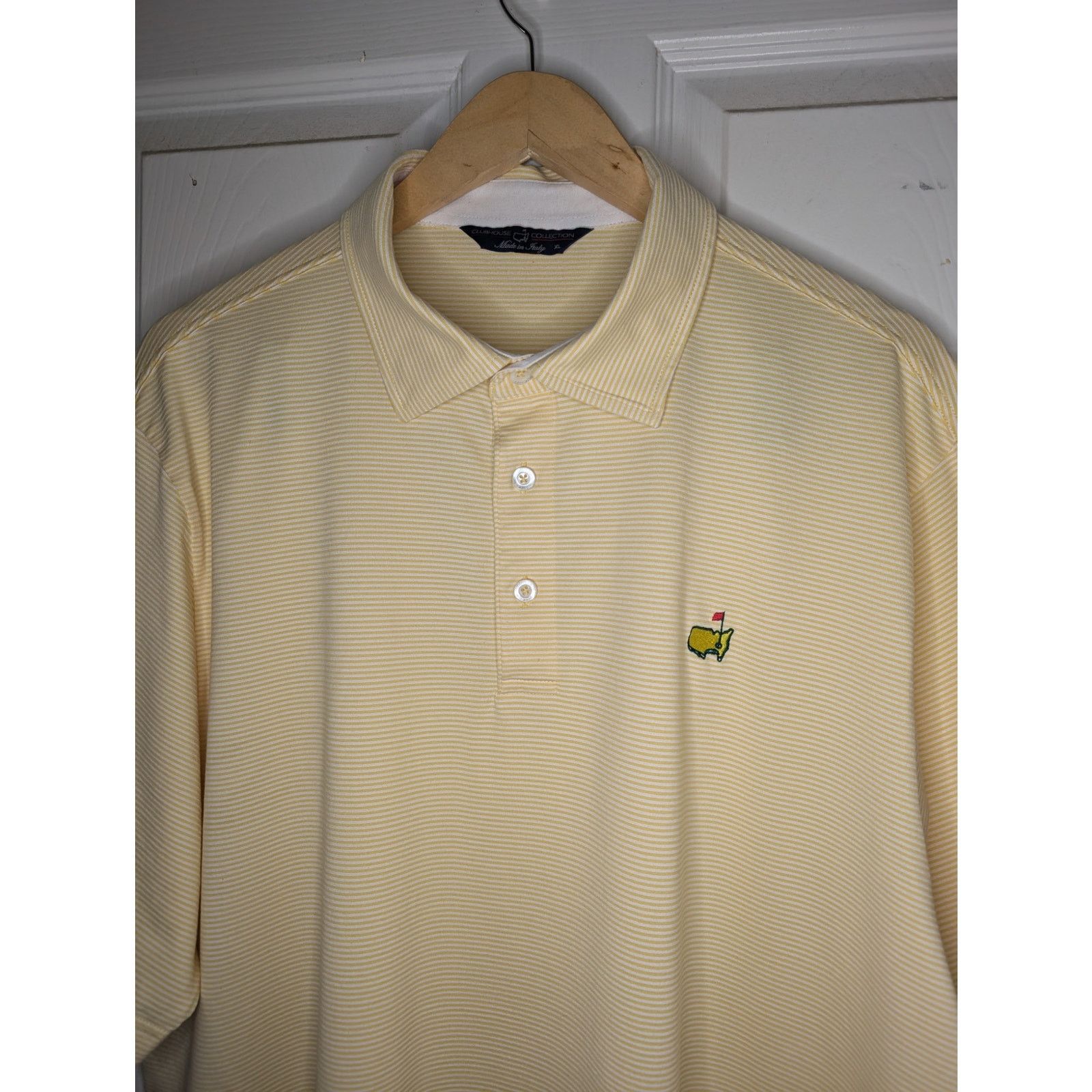The Masters Masters Clubhouse Collection Yellow Stripe Cotton Blend Polo Size US XL / EU 56 / 4 - 5 Thumbnail