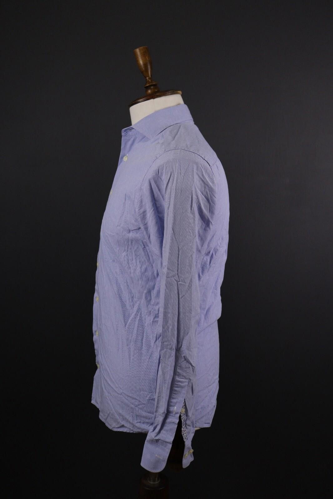 Designer Hackett London Slim Fit Blue Button Down Shirt Size S Size US S / EU 44-46 / 1 - 5 Thumbnail