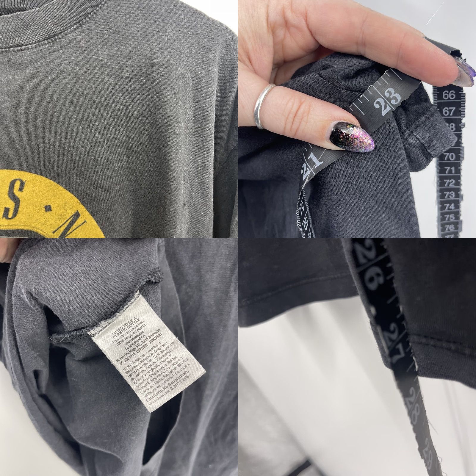 Cotton On GUNS N' ROSES x Cotton On T-Shirt Men Small Oversized Black 90s Rock Band Tee Mens Small Shirt Printed Logo Size US S / EU 44-46 / 1 - 8 Thumbnail