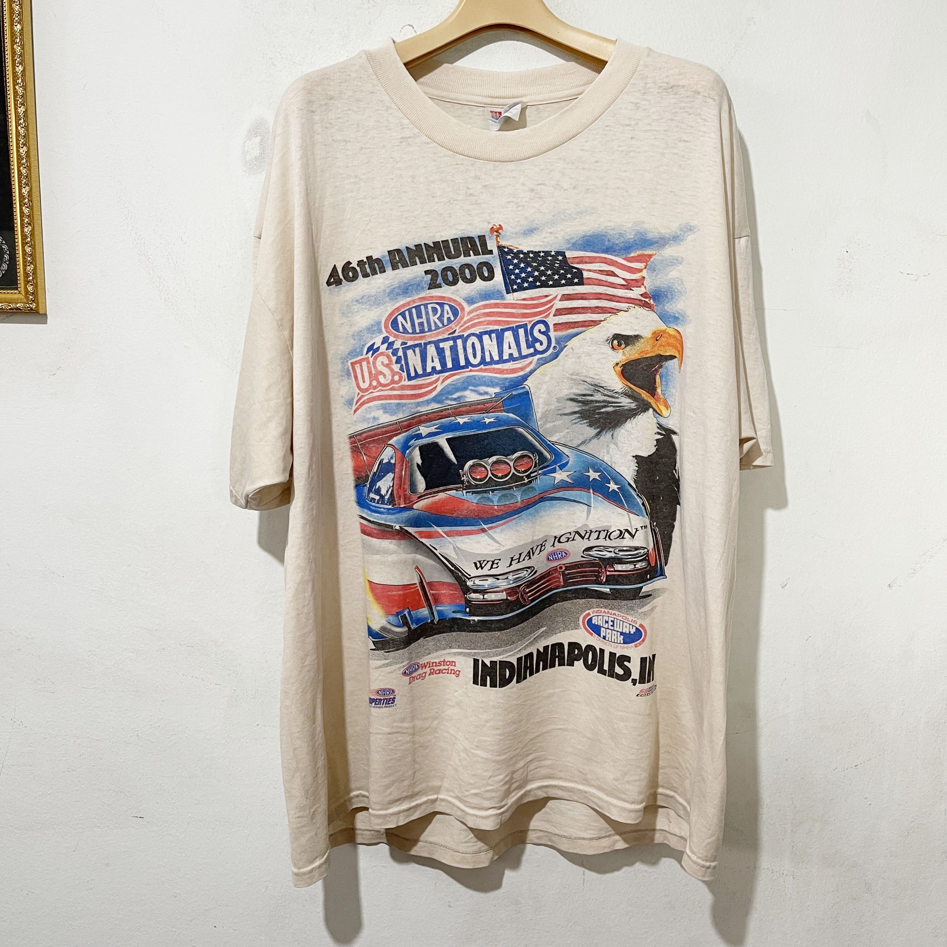 Vintage Vintage 2000 NHRA U.S. Nationals T-Shirt Size US XL / EU 56 / 4 - 1 Thumbnail